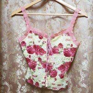 Lucent Lace Floral Print top (NWOT)